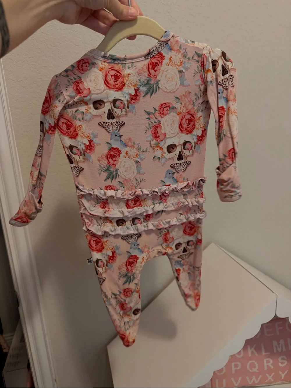 BumBums Pink Floral & Skull Zip-Front Kids Pajamas